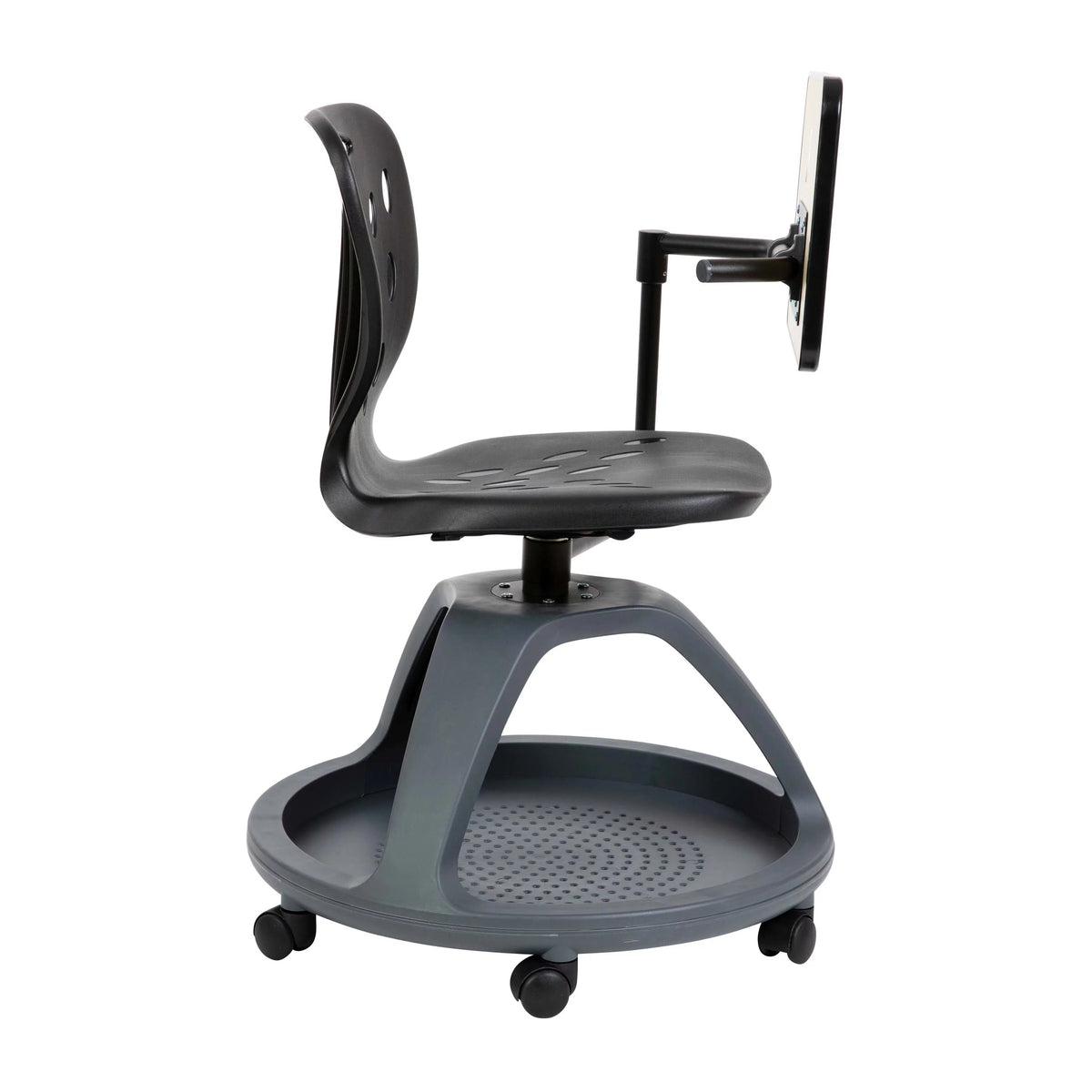 Black Plastic Mid Back Desk Chair with Casters S1857