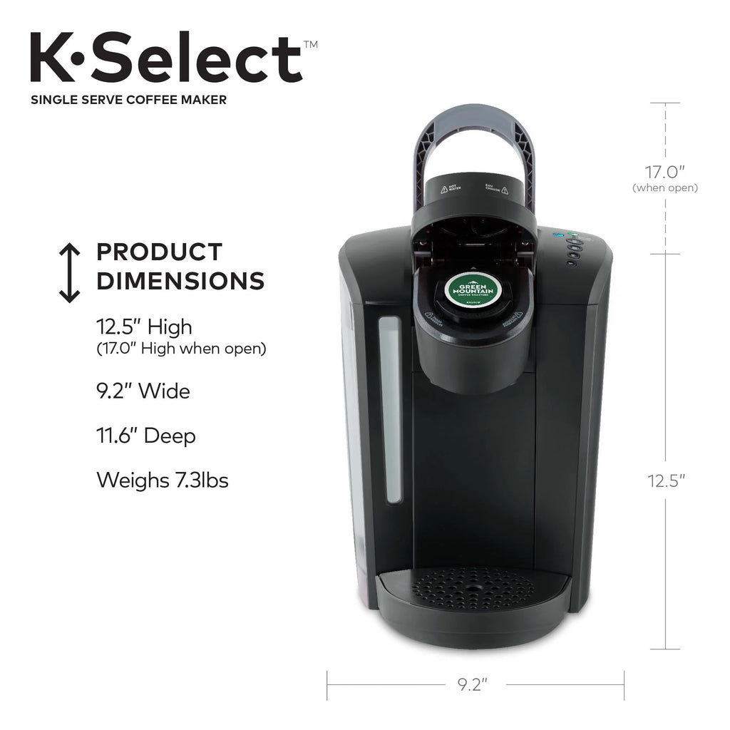 Single-Serve K-Cup Pod Coffee Maker with 12oz Brew Size, Matte Black C4791