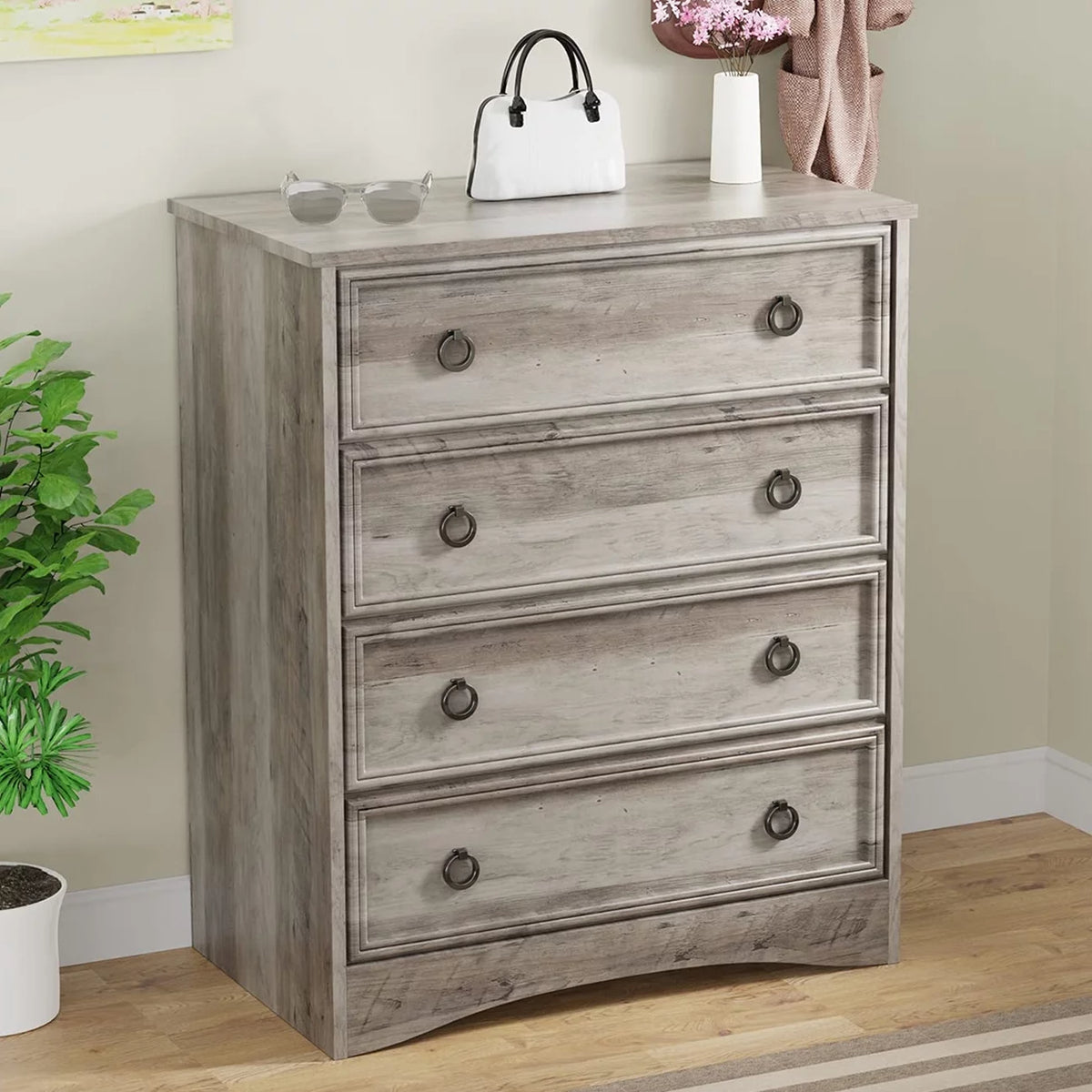 Gray 4 Drawer Dresser M35775