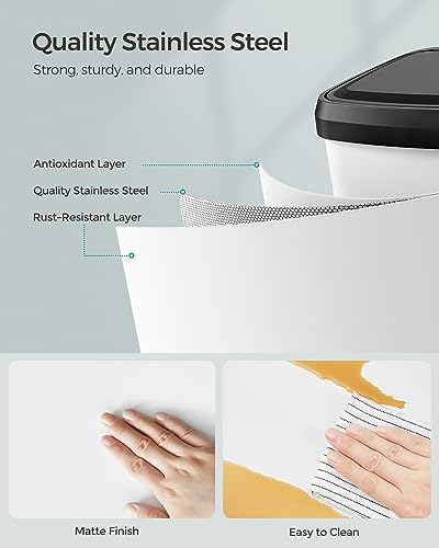 Stainless Steel Kitchen Trash Can with Step-on Pedal P4813