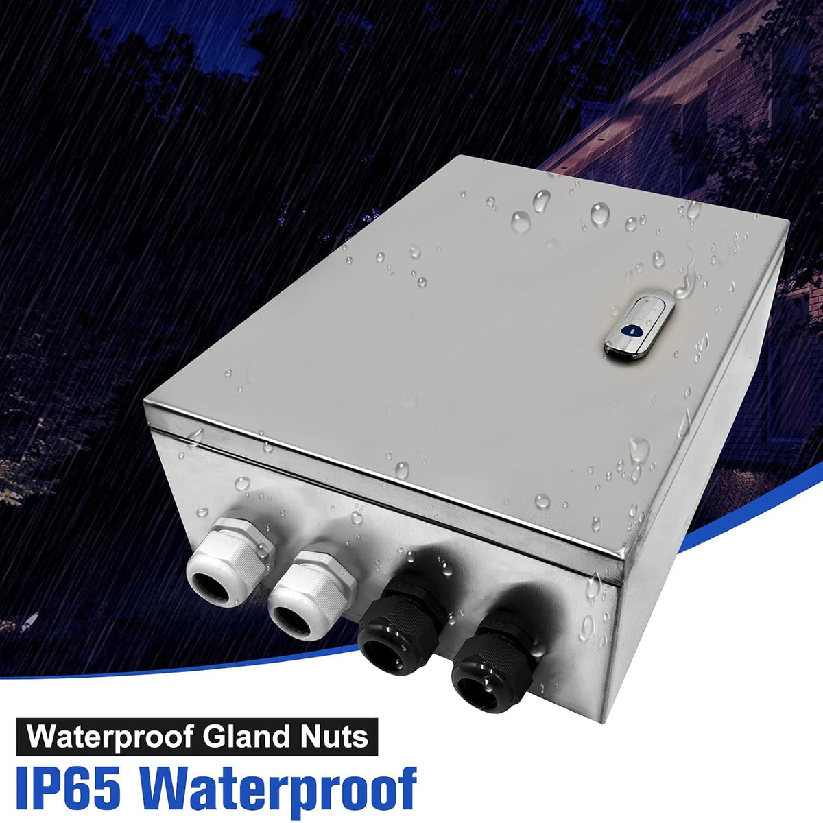 304 Stainless Steel IP65 Waterproof Junction Box with Lock Y2052