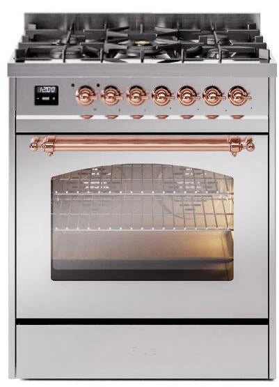 30 Dual Fuel Natural Gas Range in Stainless Steel with Copper Trim H66201