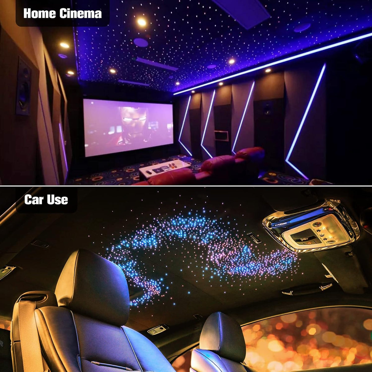 16W 450pcs 13.1ft RGBW Bluetooth LED Fiber Optic Star Ceiling Lights Kit C33739