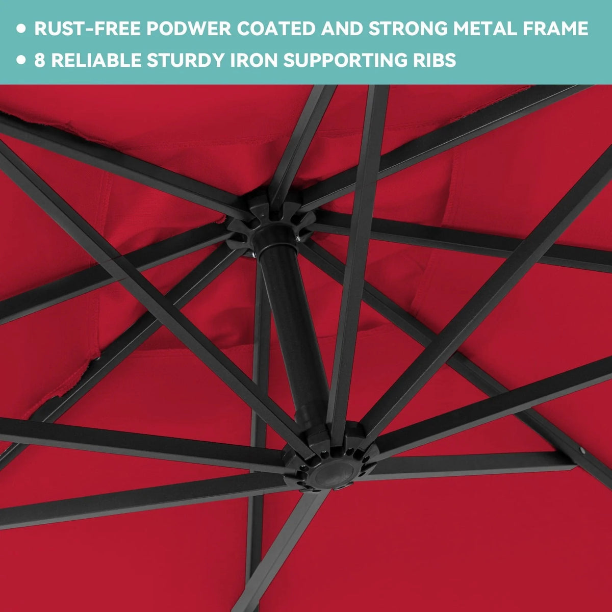 10ft Heavy Duty Offset Cantilever Patio Umbrella with 4-Piece Base T701483