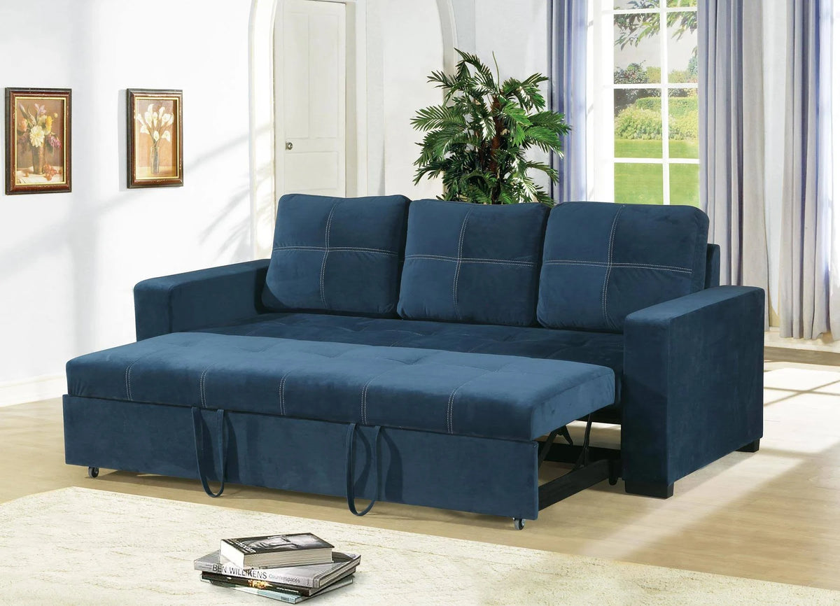 Blue Fabric Sofa Bed D9550