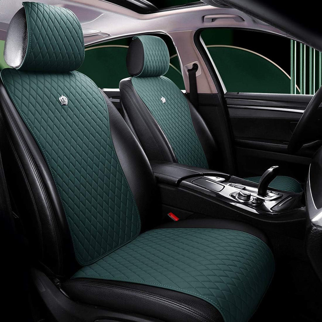 Black Leather Car Seat Cover 9PCS Universal N707
