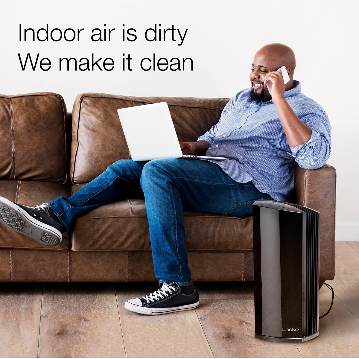 Black HEPA Filter Air Purifier Tower with Timer M8661