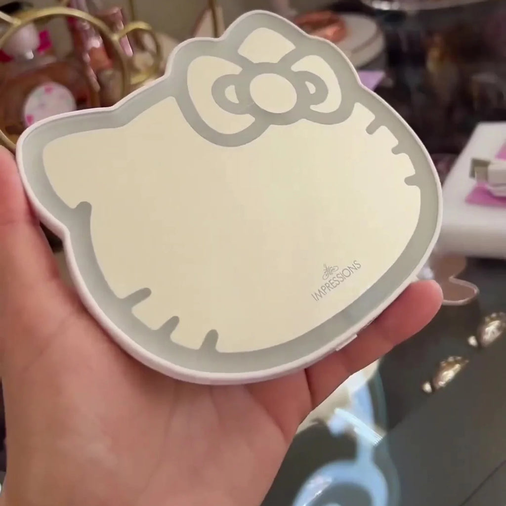 White 3x Magnifying Pocket Mirror with Stand E796