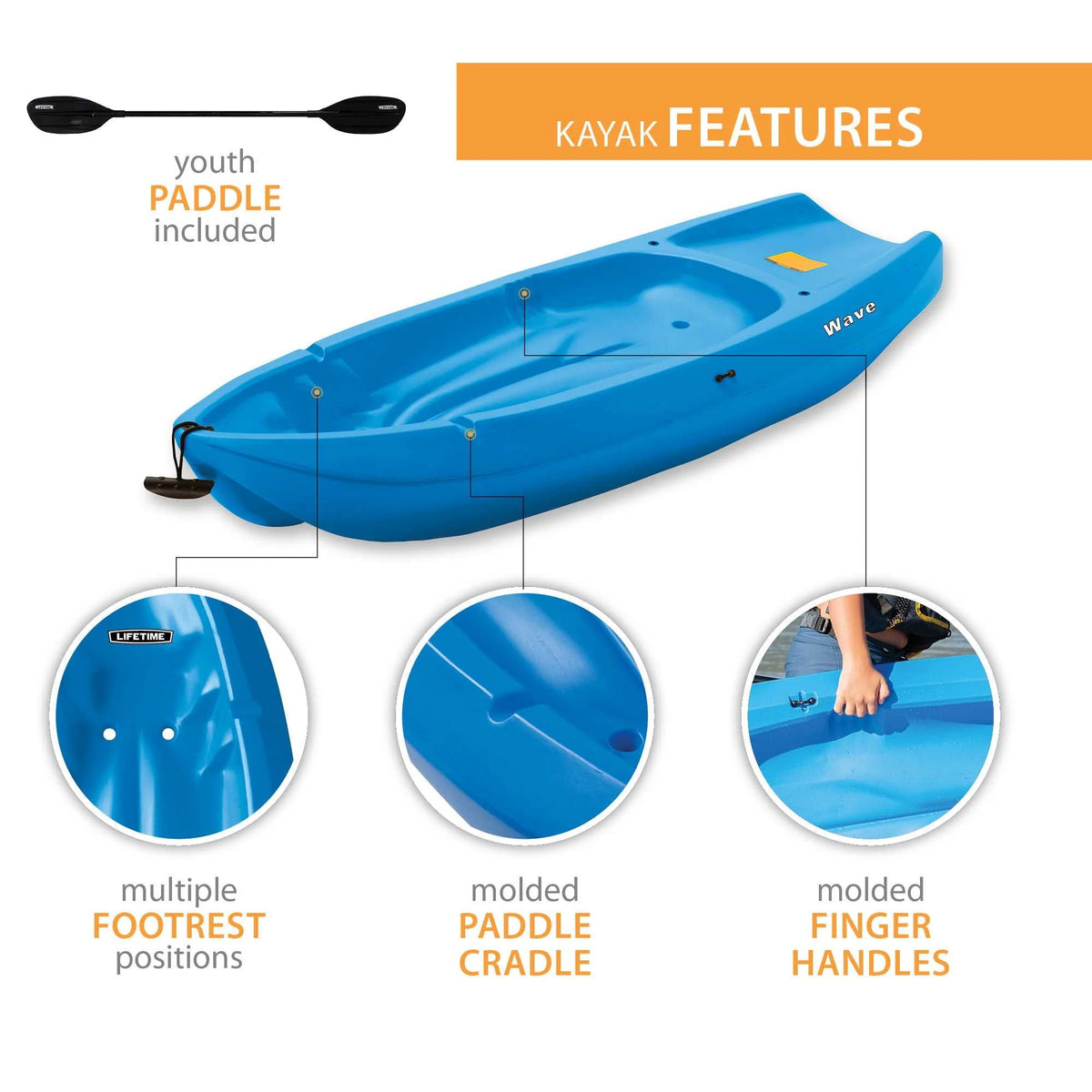 6 ft Youth Kayak Blue W887