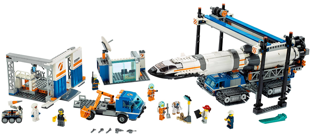 Space Rocket Assembly & Transport Toy Set 1055 Pieces C675049