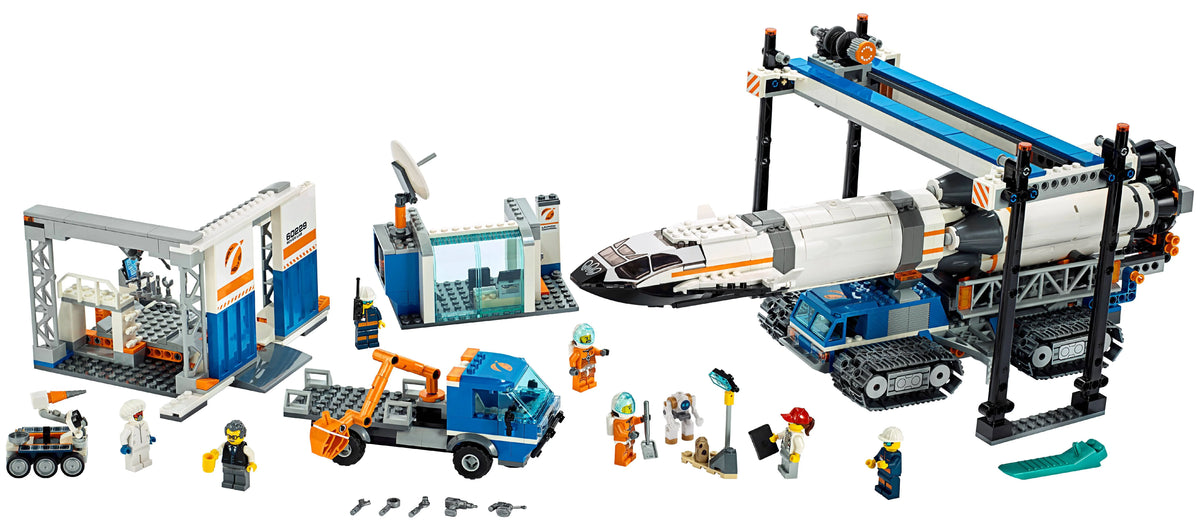 Space Rocket Assembly & Transport Toy Set 1055 Pieces C675049
