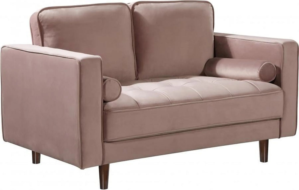 Pink Velvet Sofa Loveseat & Chair Set 3Pcs Y350