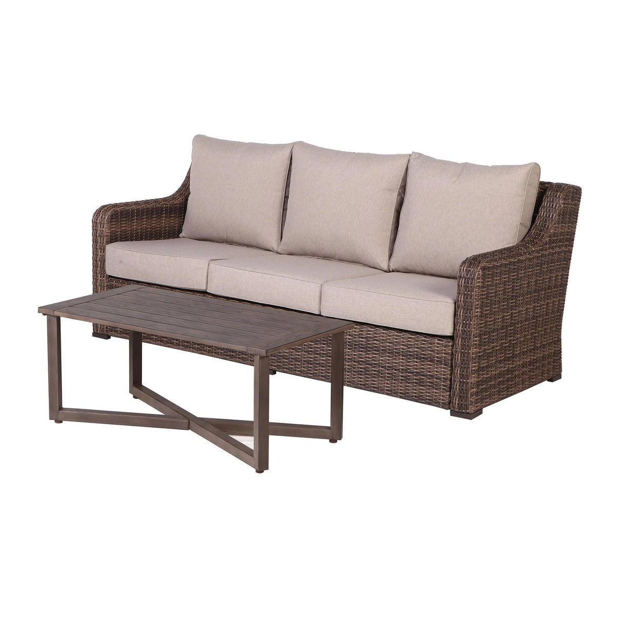 4-Piece Outdoor Conversation Set Brown S442696