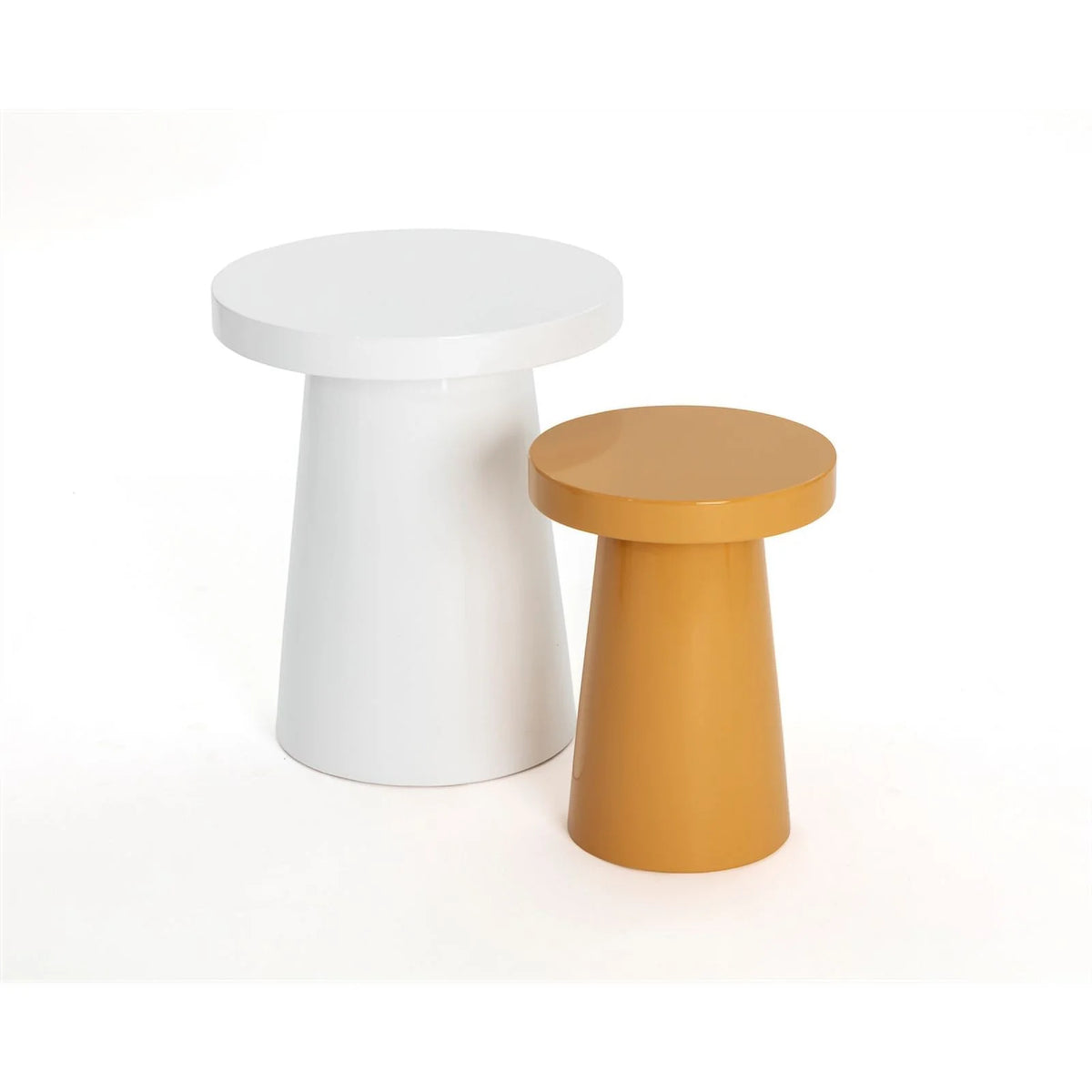 White Concrete End Table U313837