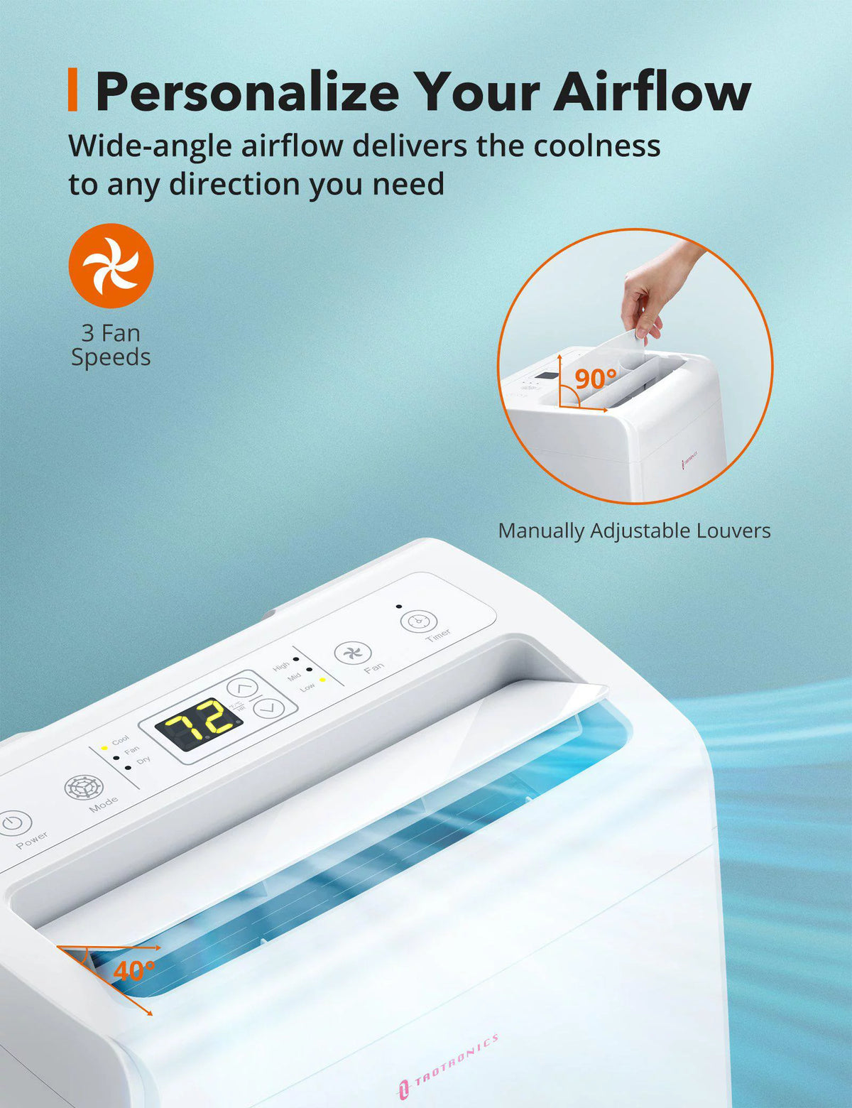 10,200-BTU 115V 3-in-1 Portable Air Conditioner, Dehumidifier, & Fan C432854