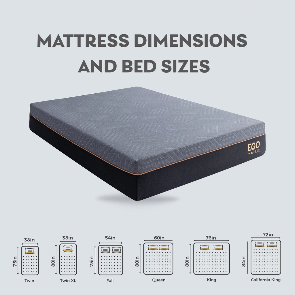 Black 12 inch Queen Gel Memory Foam Mattress S1087