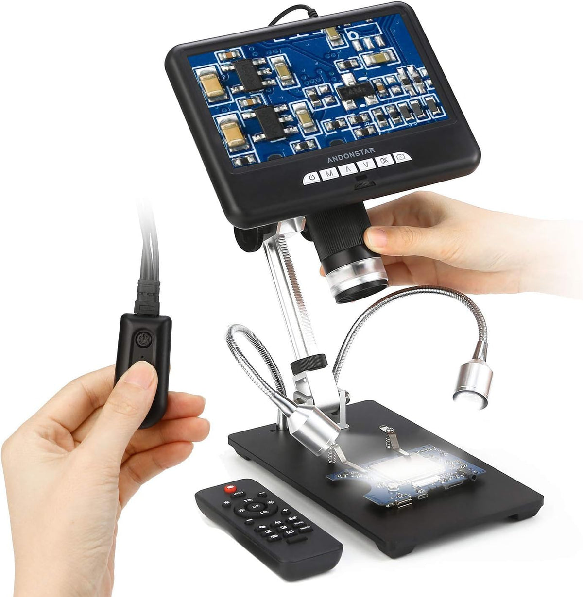 Digital Microscope with 7 inch LCD Display USB Electronic Microscope Camera I8650