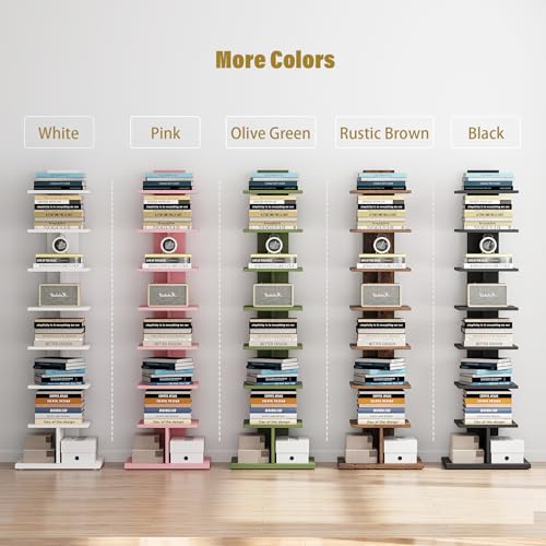 Black 8-Tier Narrow Bookshelf B100086