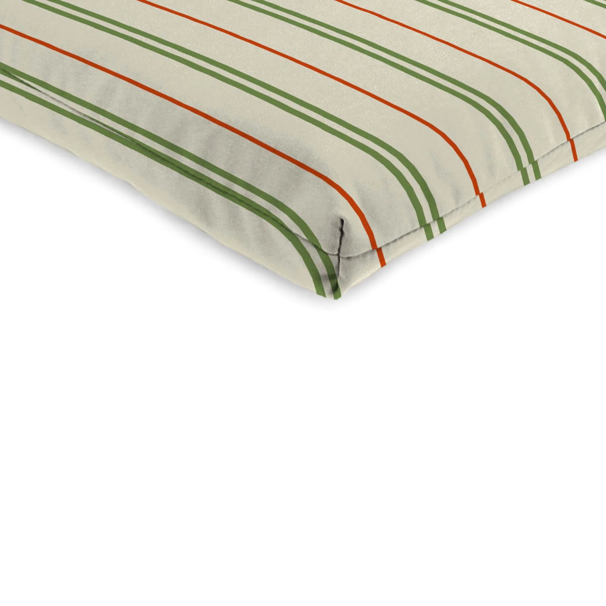 Grey Stripe Rectangular Outdoor Chair Cushion with Ties C163451