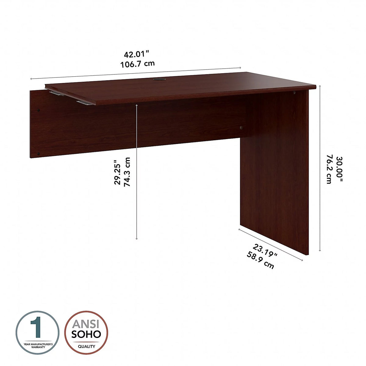 Engineered Wood Desk Return in Harvest Cherry Z53490