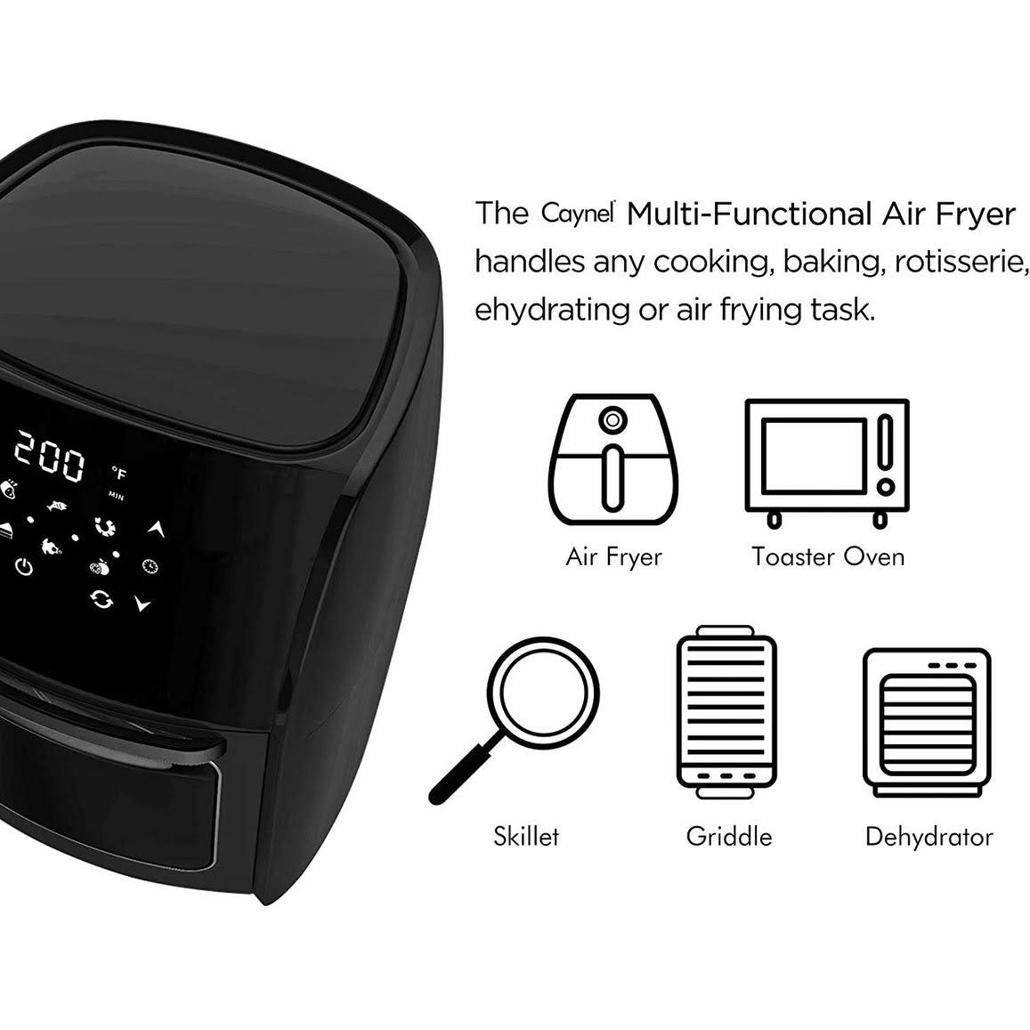 Black 12.7 Quart Digital Air Fryer B960769