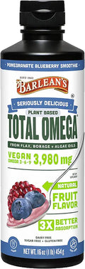 Liquid Flaxseed Borage and Algae Oils Omega 3 Supplement Pomegranate Blueberry Flavor 16 oz R943