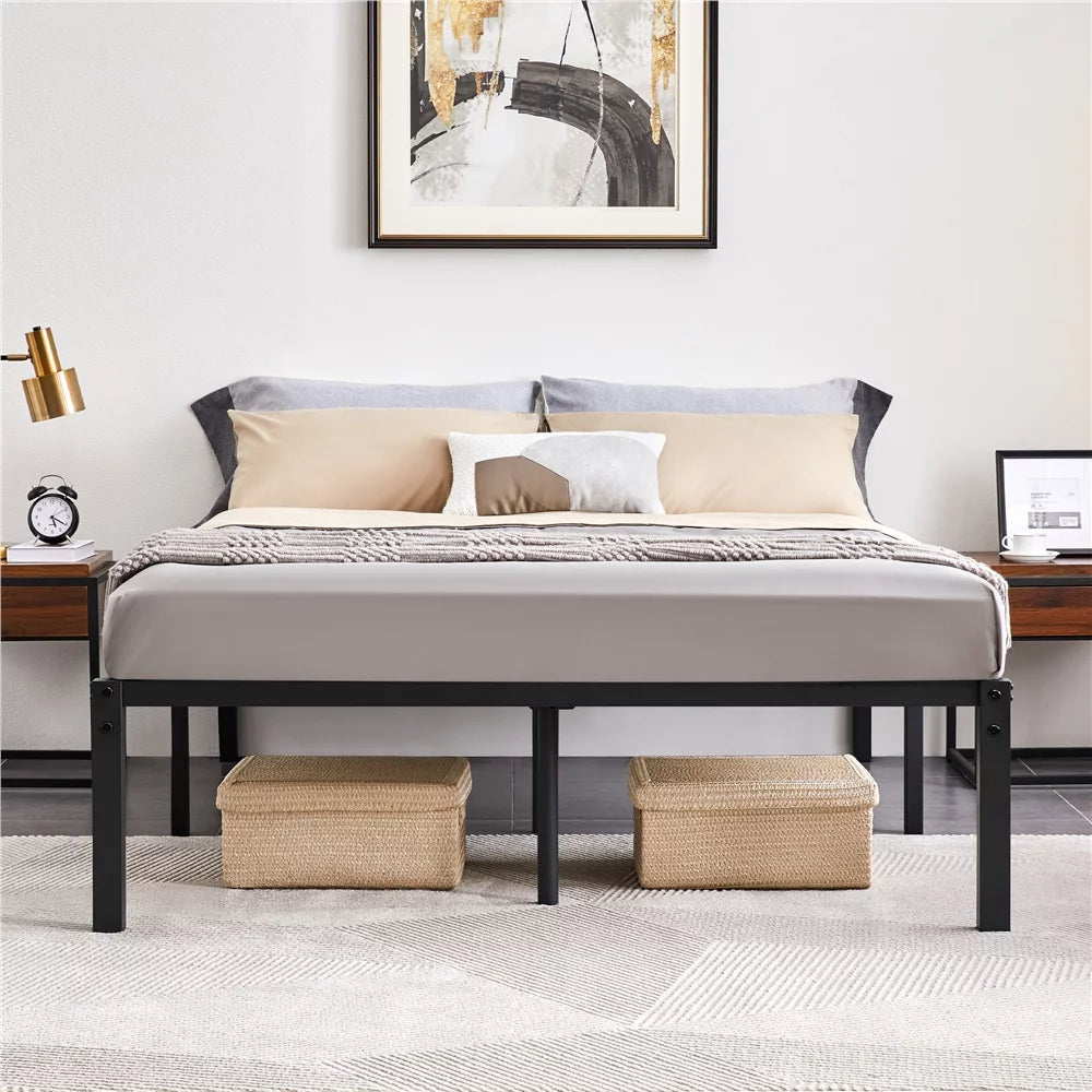 Twin Size Black Metal Platform Bed Frame J328