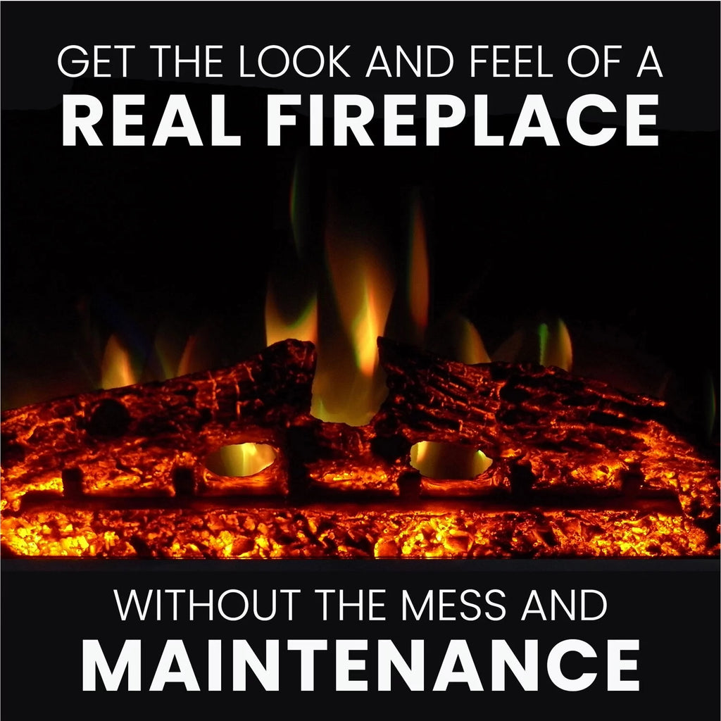 34-In. Electric Fireplace Heater with Slate Blue Mantel and Remote Control O6275