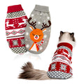 Cat & Dog Christmas Sweater 2 Pack X-Small Red Grey N7141