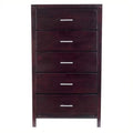 Contemporary 5-Drawer Solid Wood Chest in Dark Espresso T19600