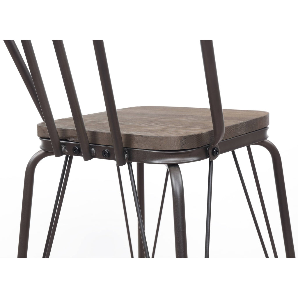 Black Metal Slatted Bar Chairs Set of 2 M53888