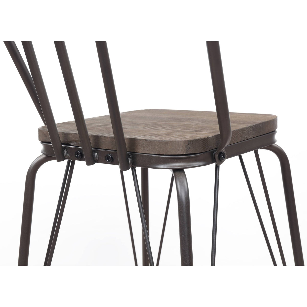 Black Metal Slatted Bar Chairs Set of 2 M53888