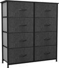 8 Drawer Fabric Dresser with Steel Frame and Wooden Top J2552