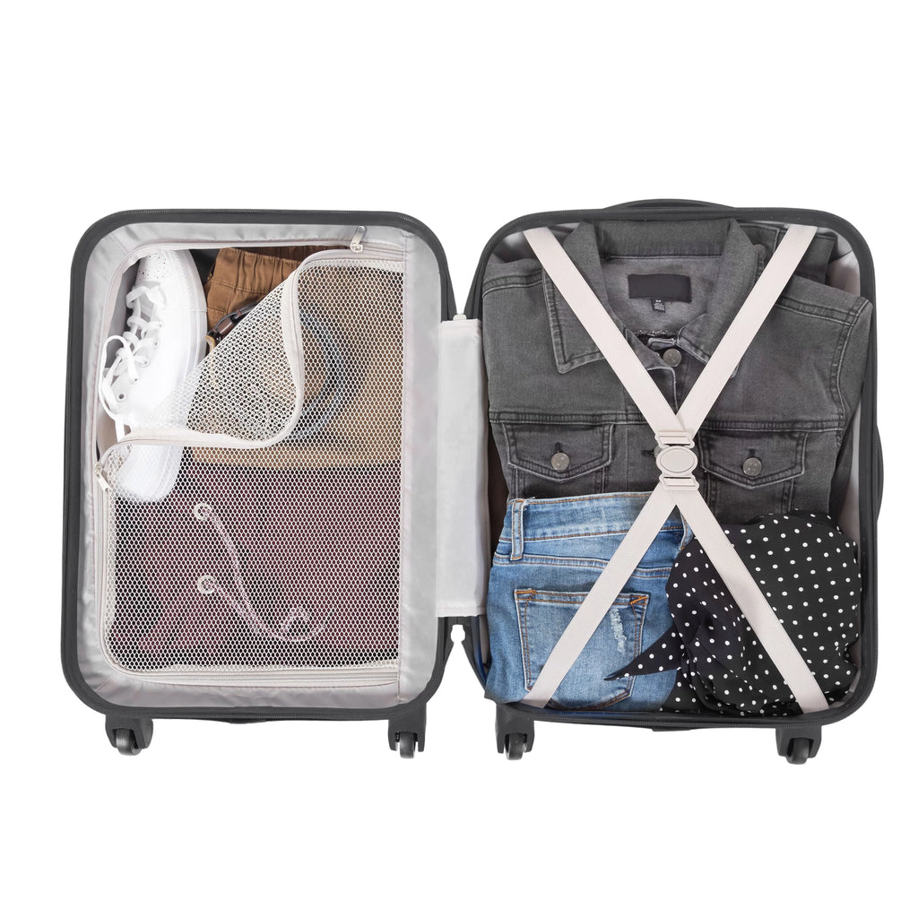 3 Piece Set Hardside Spinner Luggage, Black W4345