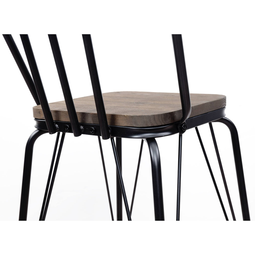 Black Metal Slatted Bar Chairs Set of 2 M53888