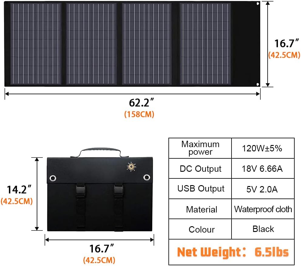 100W 18V Foldable Solar Panel with Kickstand and Solar Controller N3158