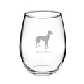 Deep Etched Stemless Red Wine Glass D294919