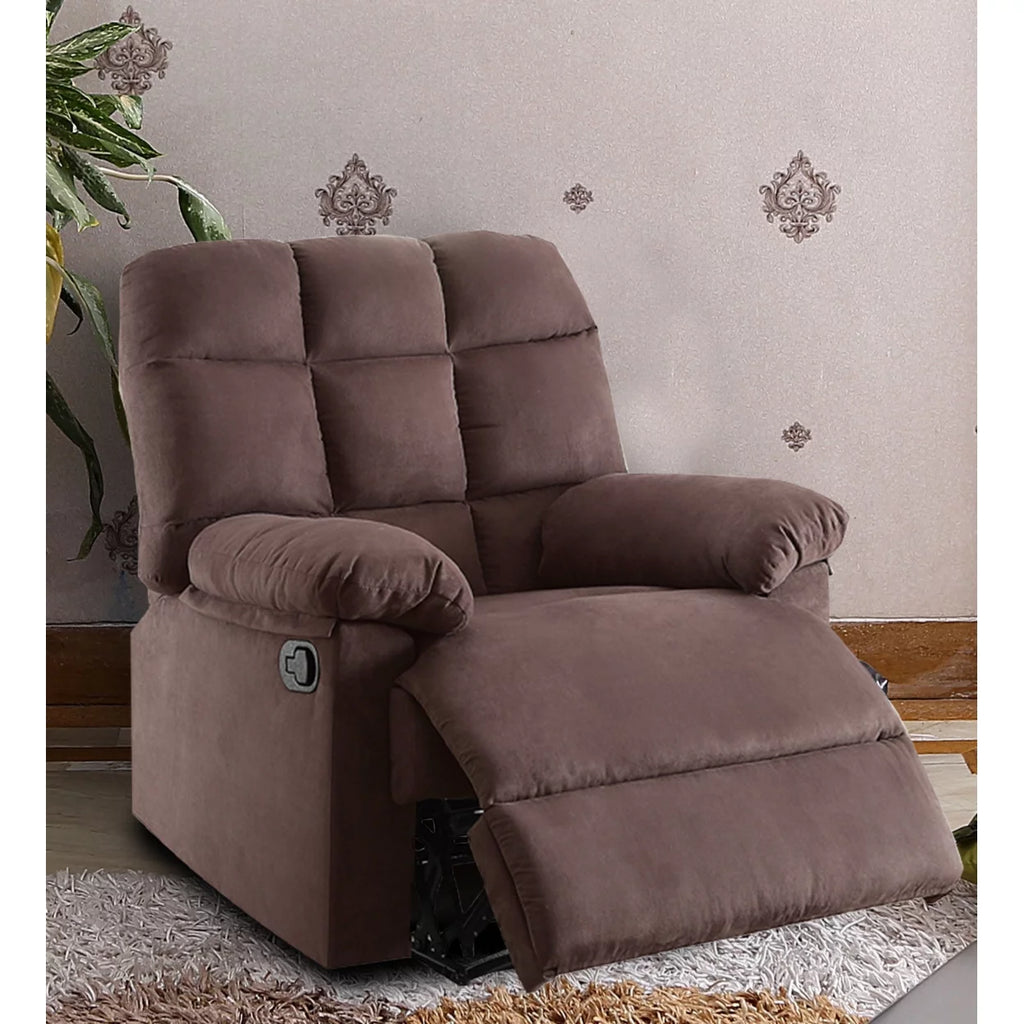 Brown Plush Cushioned Recliner A808