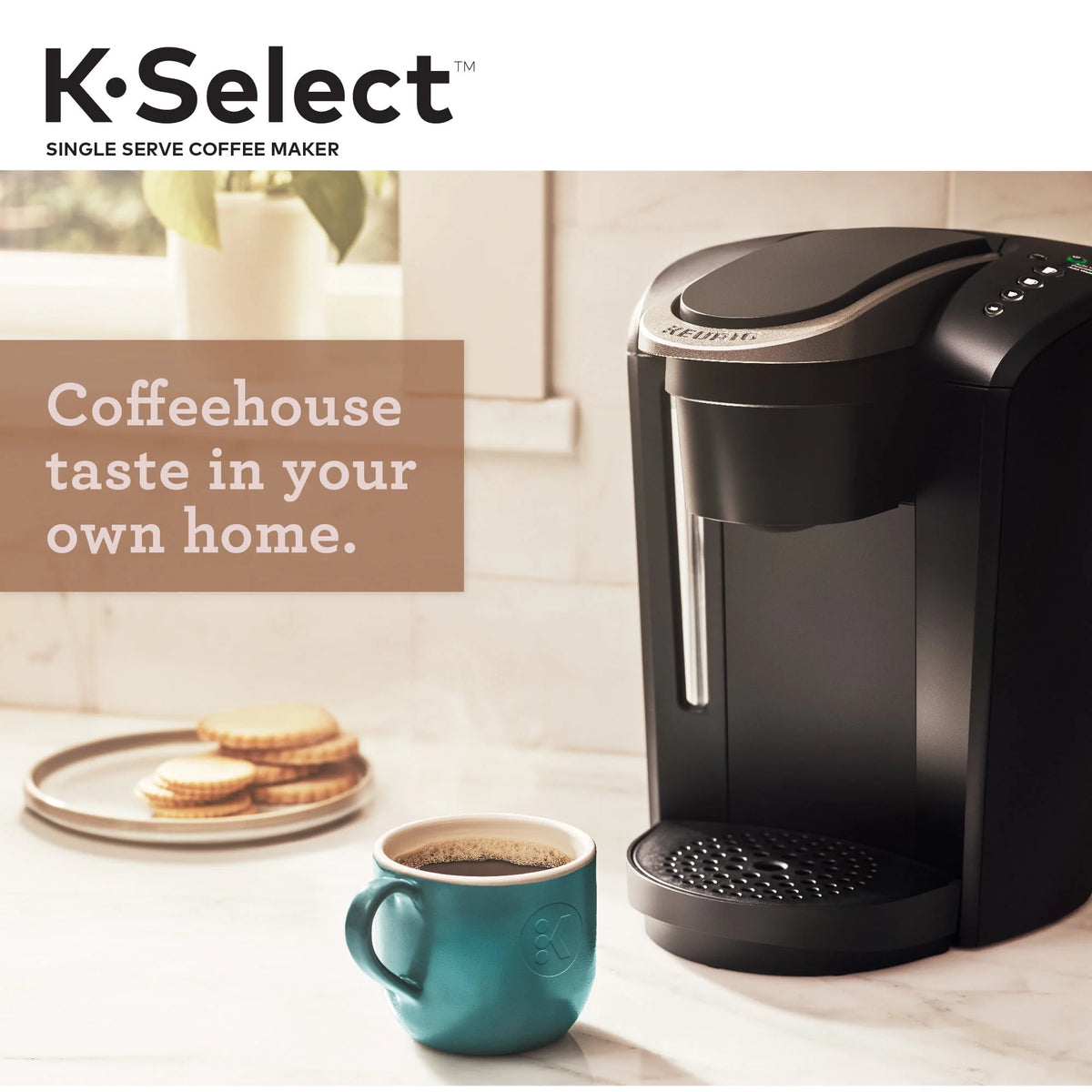 Single-Serve K-Cup Pod Coffee Maker with 12oz Brew Size, Matte Black C4791