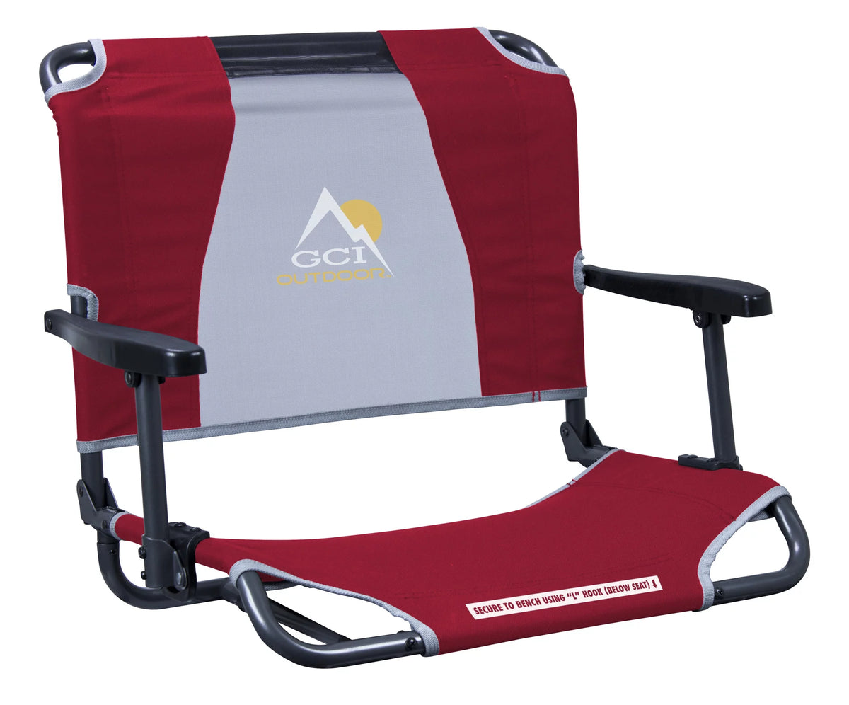 Folding Stadium Seat with Armrest, Red Z455372