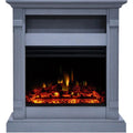 34-In. Electric Fireplace Heater with Slate Blue Mantel and Remote Control O6275