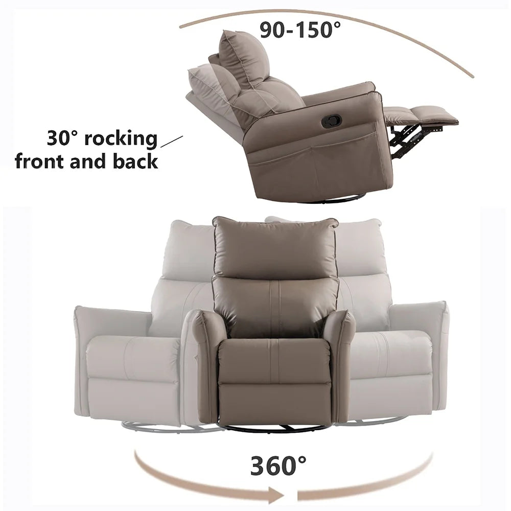 High Back 360 Degree Swivel Rocking Chair with Side Pocket K69472