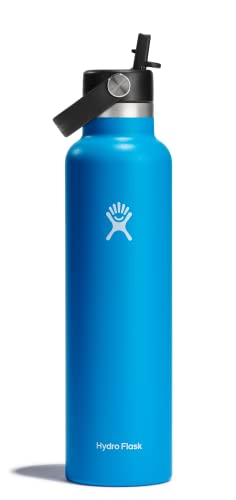 24 Oz Stainless Steel Water Bottle with Straw Cap S107