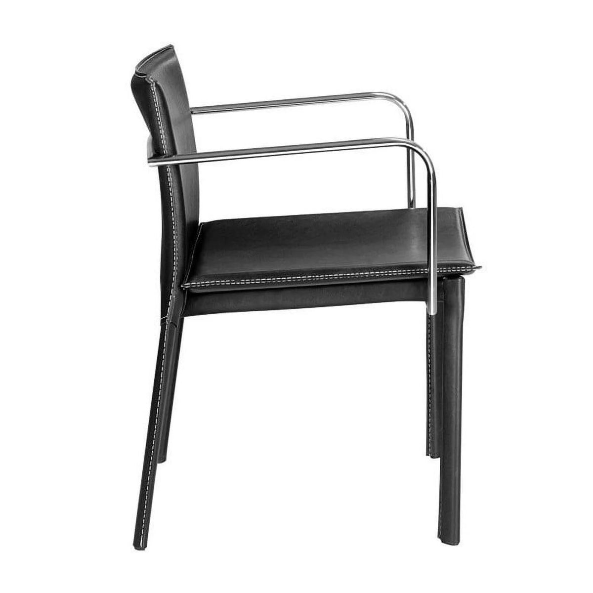 Black Leather Conference Chair Set of 2 Q2279