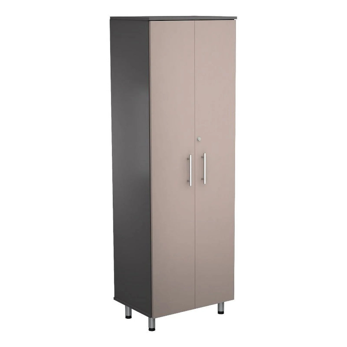 2-Door Engineered Wood Storage Cabinet in Taupe J3493