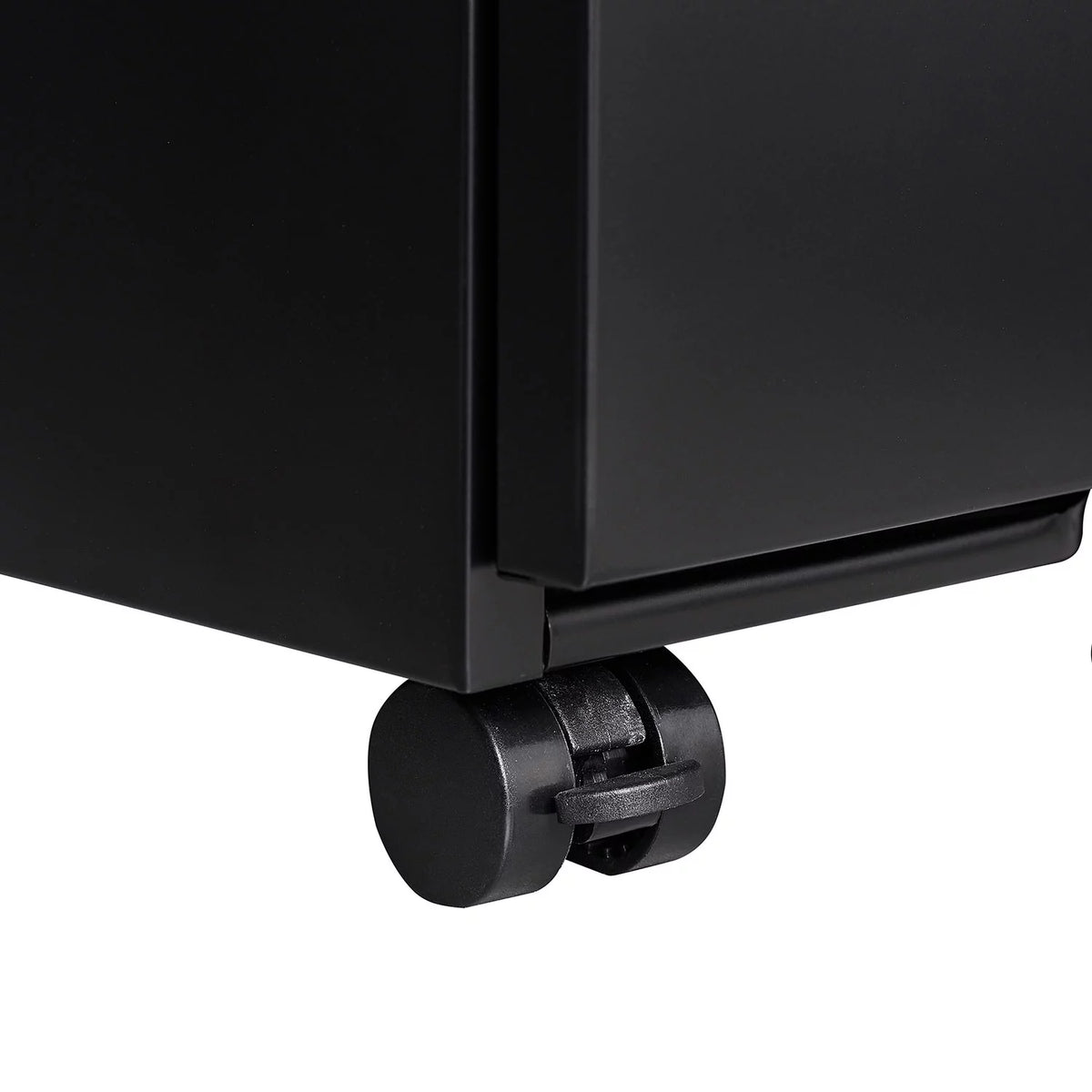 Black 3 Drawer Metal File Cabinet on Wheels N6281
