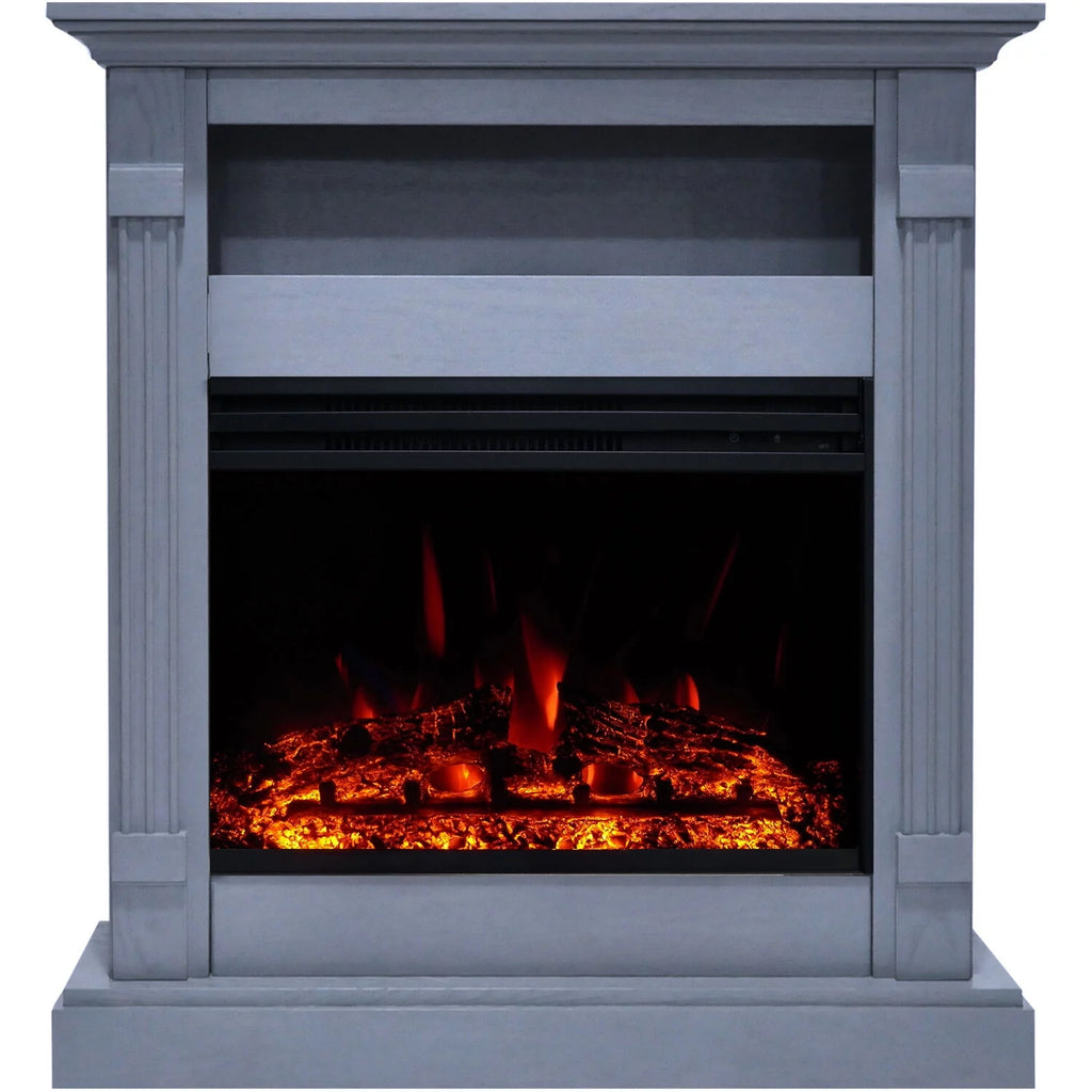 34-In. Electric Fireplace Heater with Slate Blue Mantel and Remote Control O6275