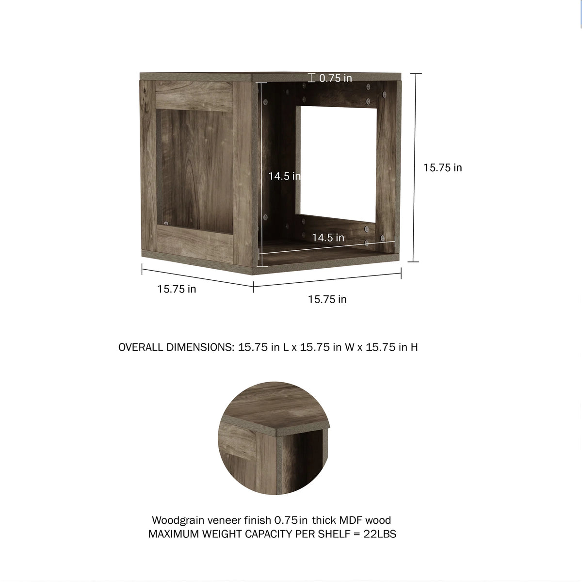 Gray Stackable Modular Cube Accent Table M5459