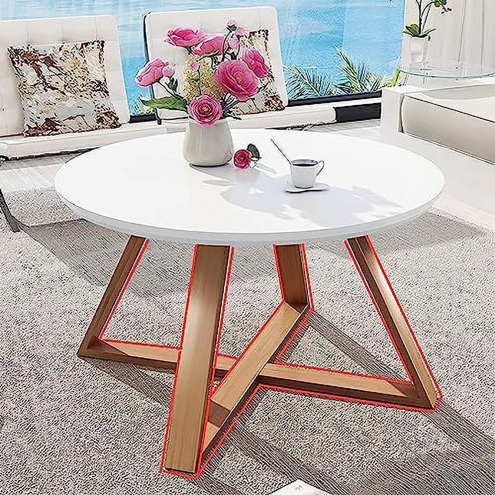 Solid Wood Round Coffee Table 28'' White G496693