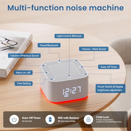 Sound Machine Alarm Clock with 32 Soothing Sounds B7389